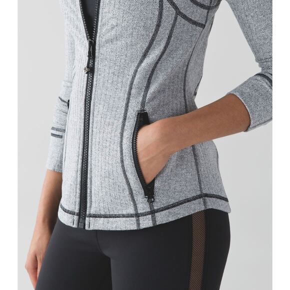 LULULEMON Define Jacket Heathered Herringbone Black White 4 - Picture 2 of 13